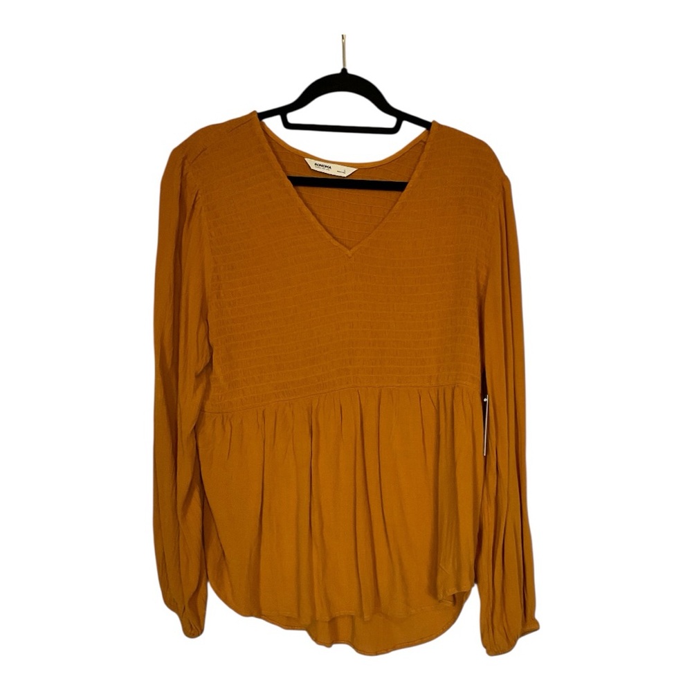 Sonoma Mustard Peplum Blouse
